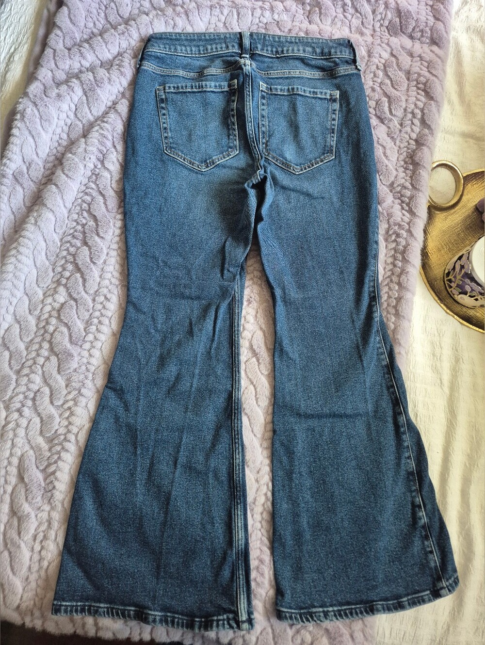Hollister High Rise Flare SHORT Women's Denim Jeans - Picture 2 of 4